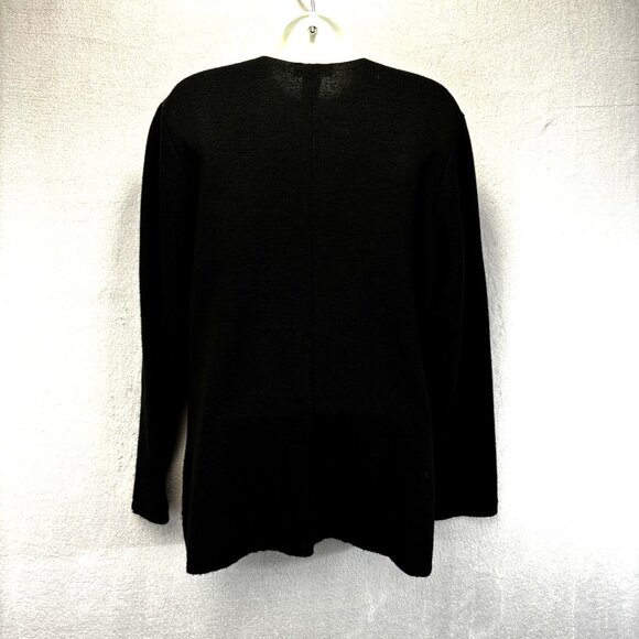 Vintage 90s Express Tricot Cardigan Sweater Womens Large L Black Pearl Italy - Picture 2 of 13